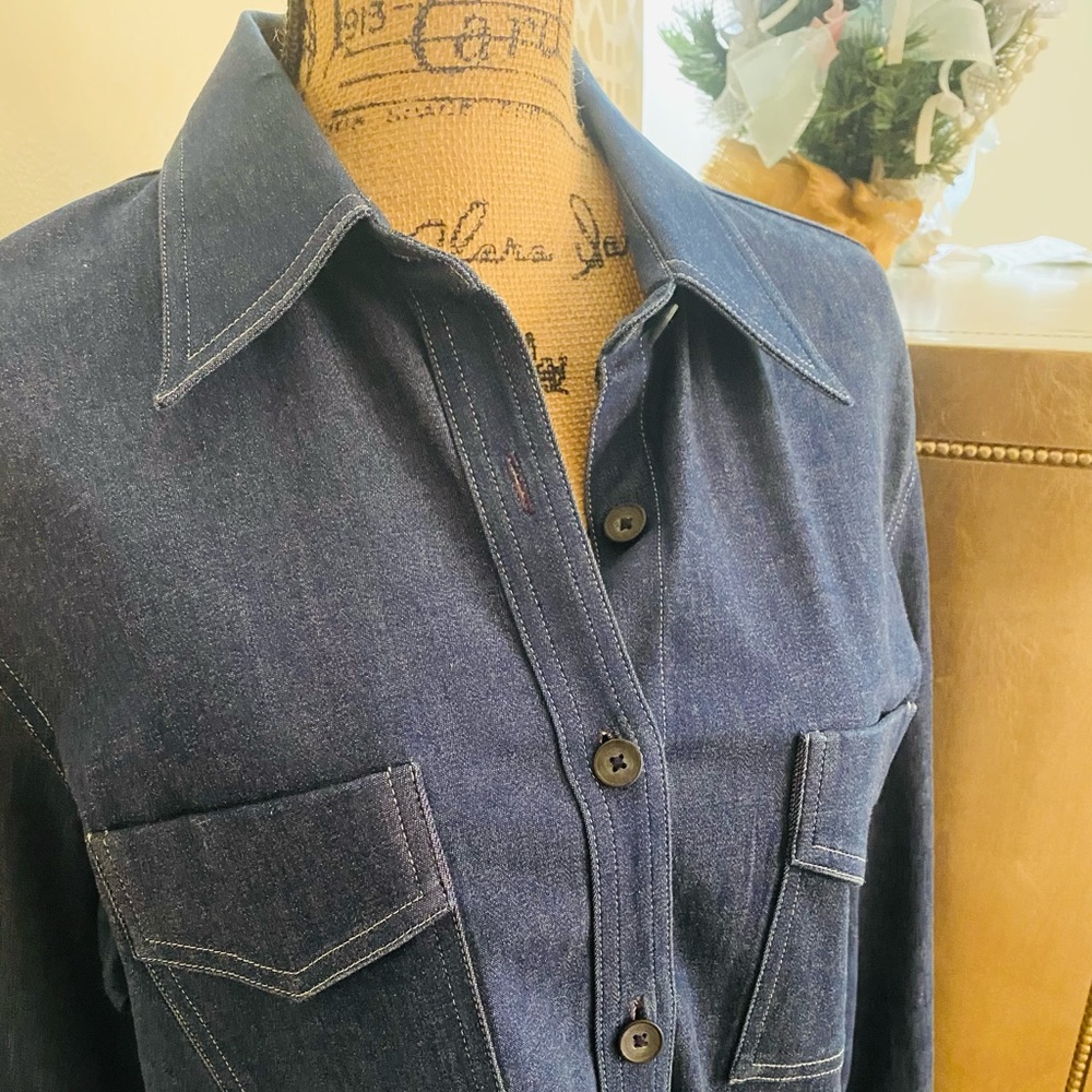 ELLEN TRACY COMPANY DENIM TOP